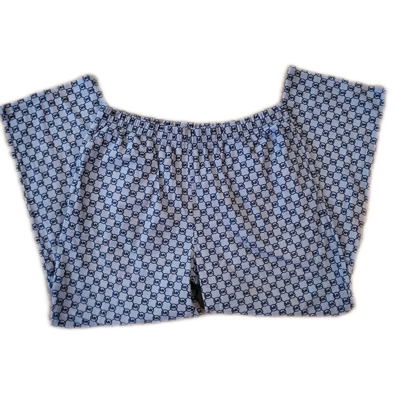 Michael Kors Men's Large Pajama Pants All Over Print Logo Gray Sleeping MK - Picture 2 of 4